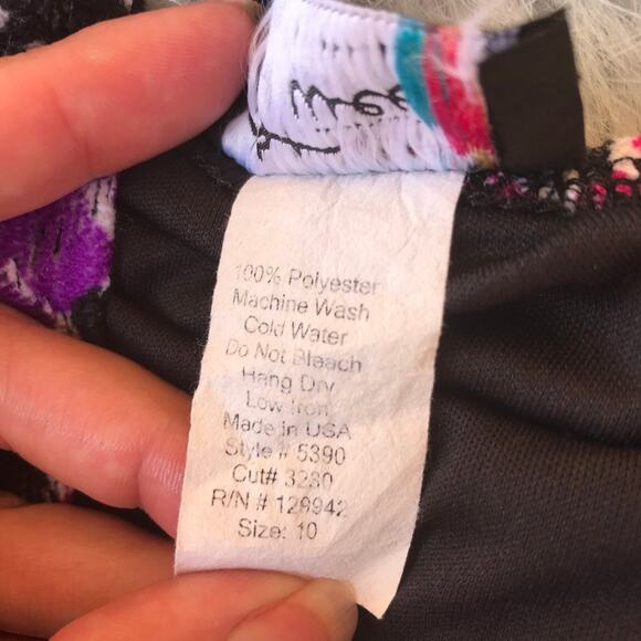 b'tween Girls Dress Size 10‎ Purple Teal Black Chevron Tank White Pink Tiered - Picture 7 of 9